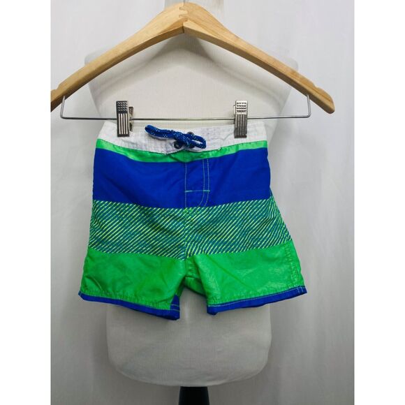 Oshkosh B’Gosh Boy’s Swim Short's Blue and Green Infant Size 24 Month's - Picture 2 of 5
